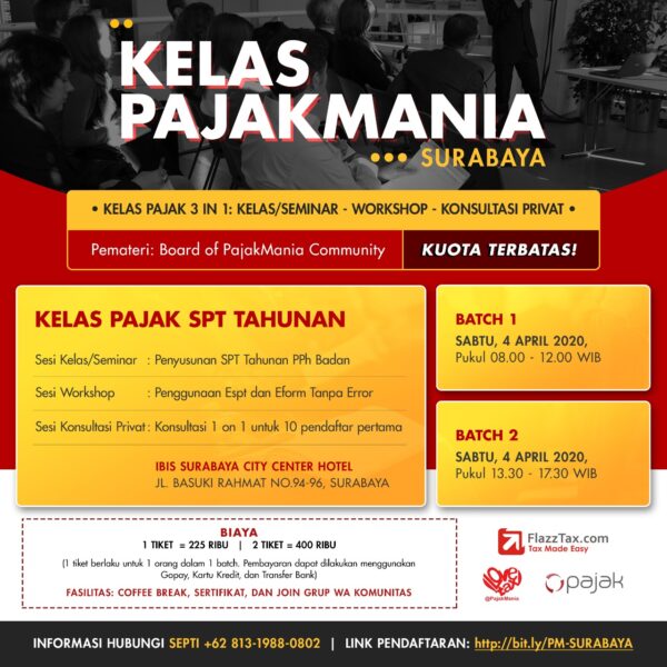 PENDAFTARAN KELAS PAJAKMANIA SURABAYA