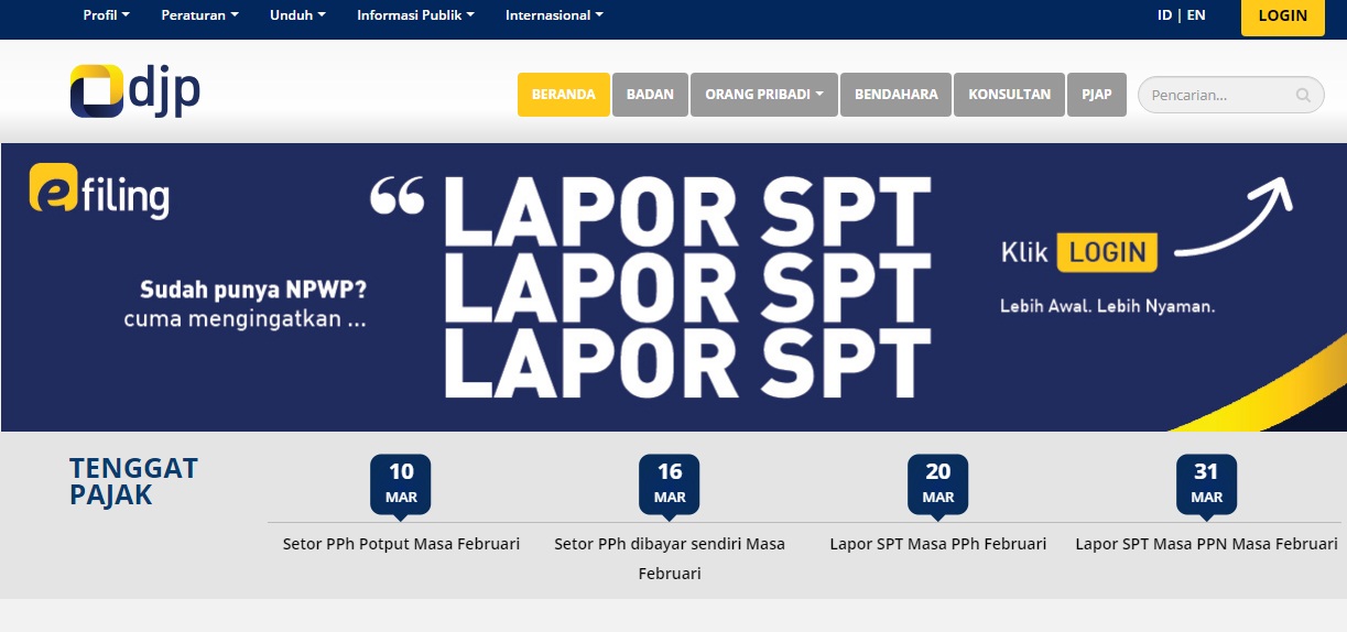 Pengurusan SPT Tahunan Online untuk Lapor Pajak Online